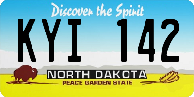 ND license plate KYI142