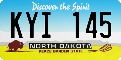 ND license plate KYI145