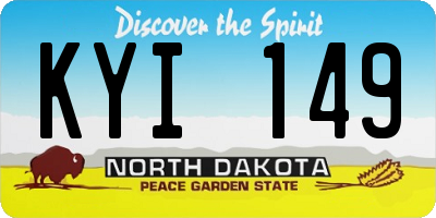 ND license plate KYI149