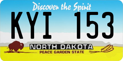ND license plate KYI153