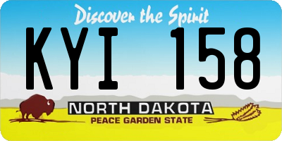 ND license plate KYI158