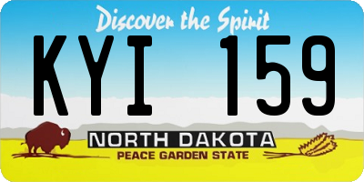 ND license plate KYI159