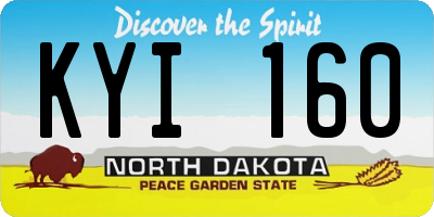 ND license plate KYI160