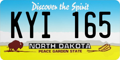 ND license plate KYI165
