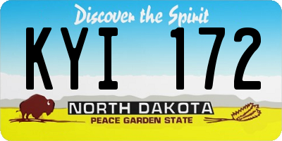 ND license plate KYI172