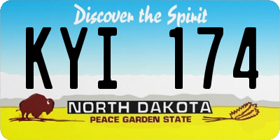ND license plate KYI174
