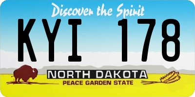 ND license plate KYI178
