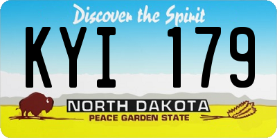ND license plate KYI179