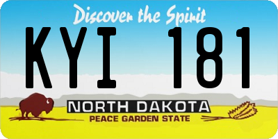 ND license plate KYI181