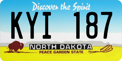 ND license plate KYI187