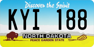 ND license plate KYI188