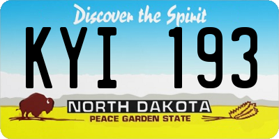 ND license plate KYI193