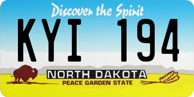 ND license plate KYI194