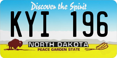 ND license plate KYI196