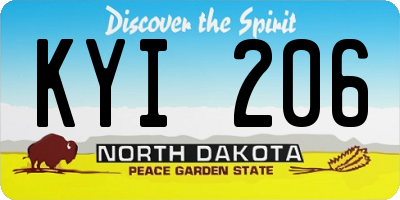 ND license plate KYI206