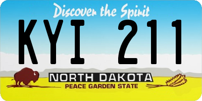 ND license plate KYI211