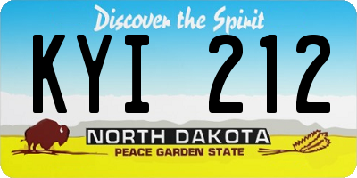 ND license plate KYI212