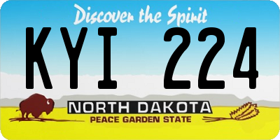 ND license plate KYI224