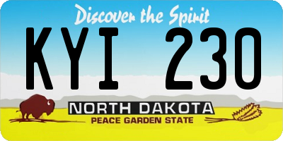 ND license plate KYI230