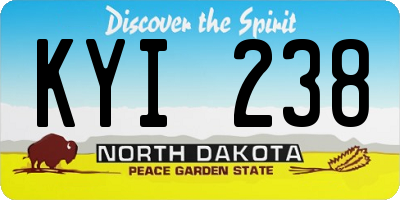 ND license plate KYI238