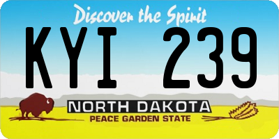 ND license plate KYI239