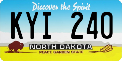 ND license plate KYI240