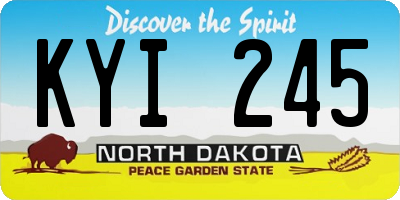 ND license plate KYI245
