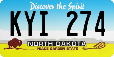 ND license plate KYI274