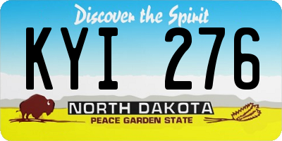 ND license plate KYI276