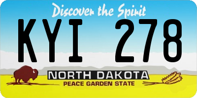 ND license plate KYI278