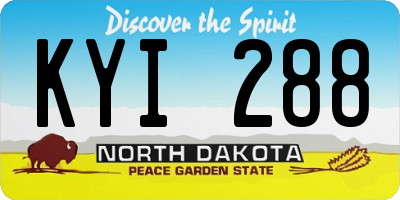 ND license plate KYI288
