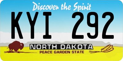 ND license plate KYI292