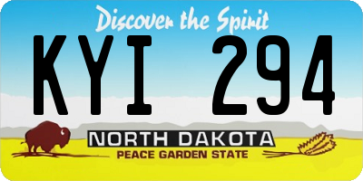 ND license plate KYI294