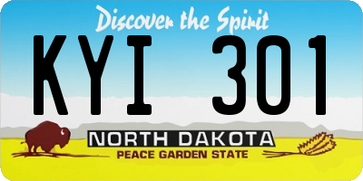 ND license plate KYI301