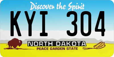 ND license plate KYI304
