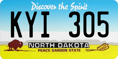 ND license plate KYI305