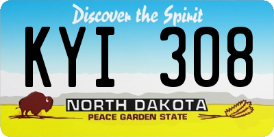 ND license plate KYI308