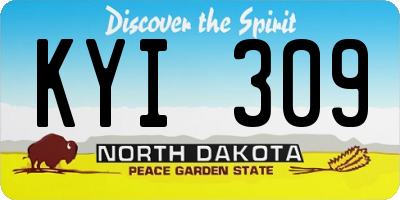 ND license plate KYI309