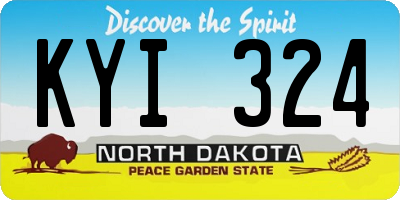 ND license plate KYI324