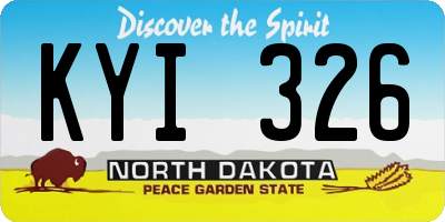 ND license plate KYI326