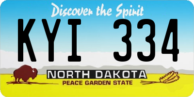 ND license plate KYI334