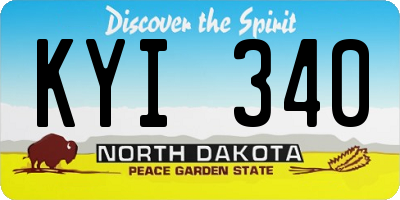 ND license plate KYI340