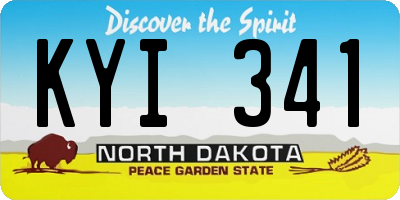 ND license plate KYI341