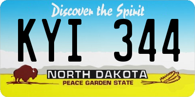 ND license plate KYI344