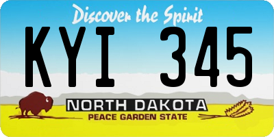 ND license plate KYI345
