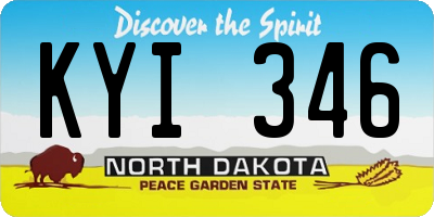 ND license plate KYI346