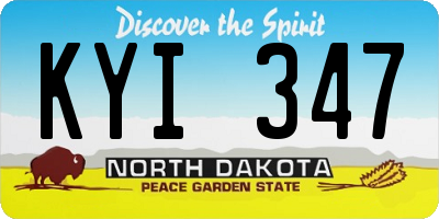 ND license plate KYI347