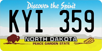 ND license plate KYI359