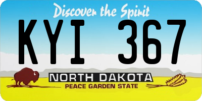 ND license plate KYI367