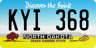 ND license plate KYI368